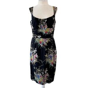 David Meister Silk Floral Pencil Dress Vintage Y2K Size 10
